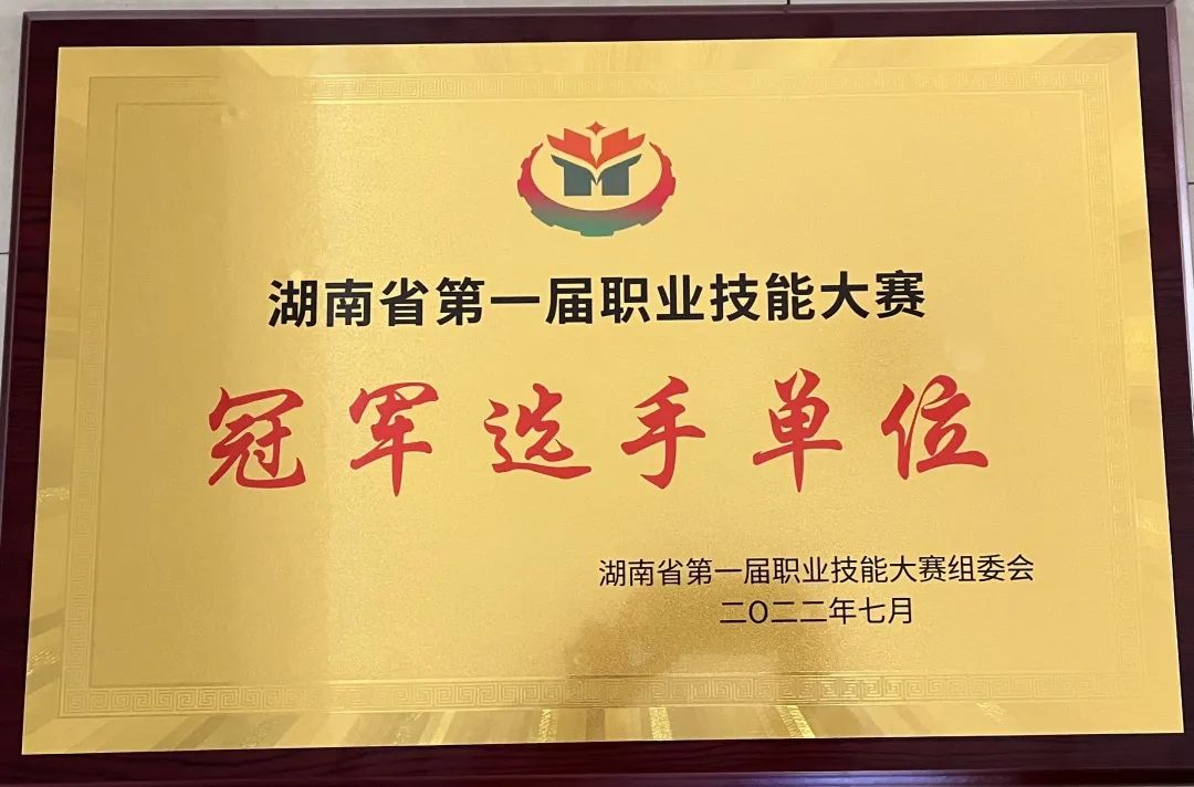 平博app官方版下载荣获湖南省第一届职业技能大赛冠军选手单位荣誉称号